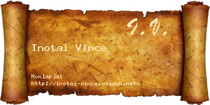 Inotai Vince névjegykártya